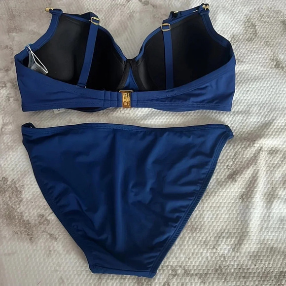 Bleu Rod Beattie Shirred Underwire Bikini Top Size 36D Bottom Size 6 - Picture 12 of 14